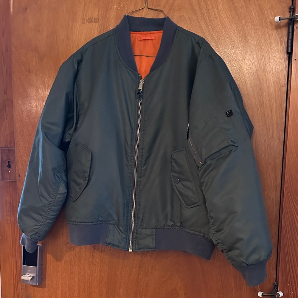 Rothco Olive Bomber Jacket with Orange Lining